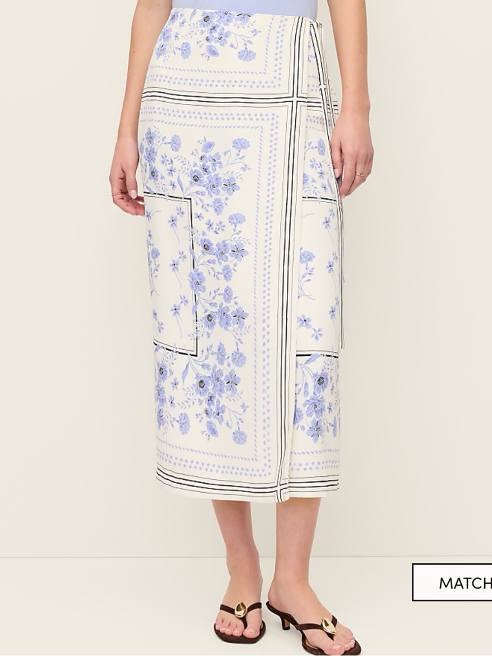 Ann Taylor Floral Wrap Midi Skirt in Blue Hydrangea — NWT